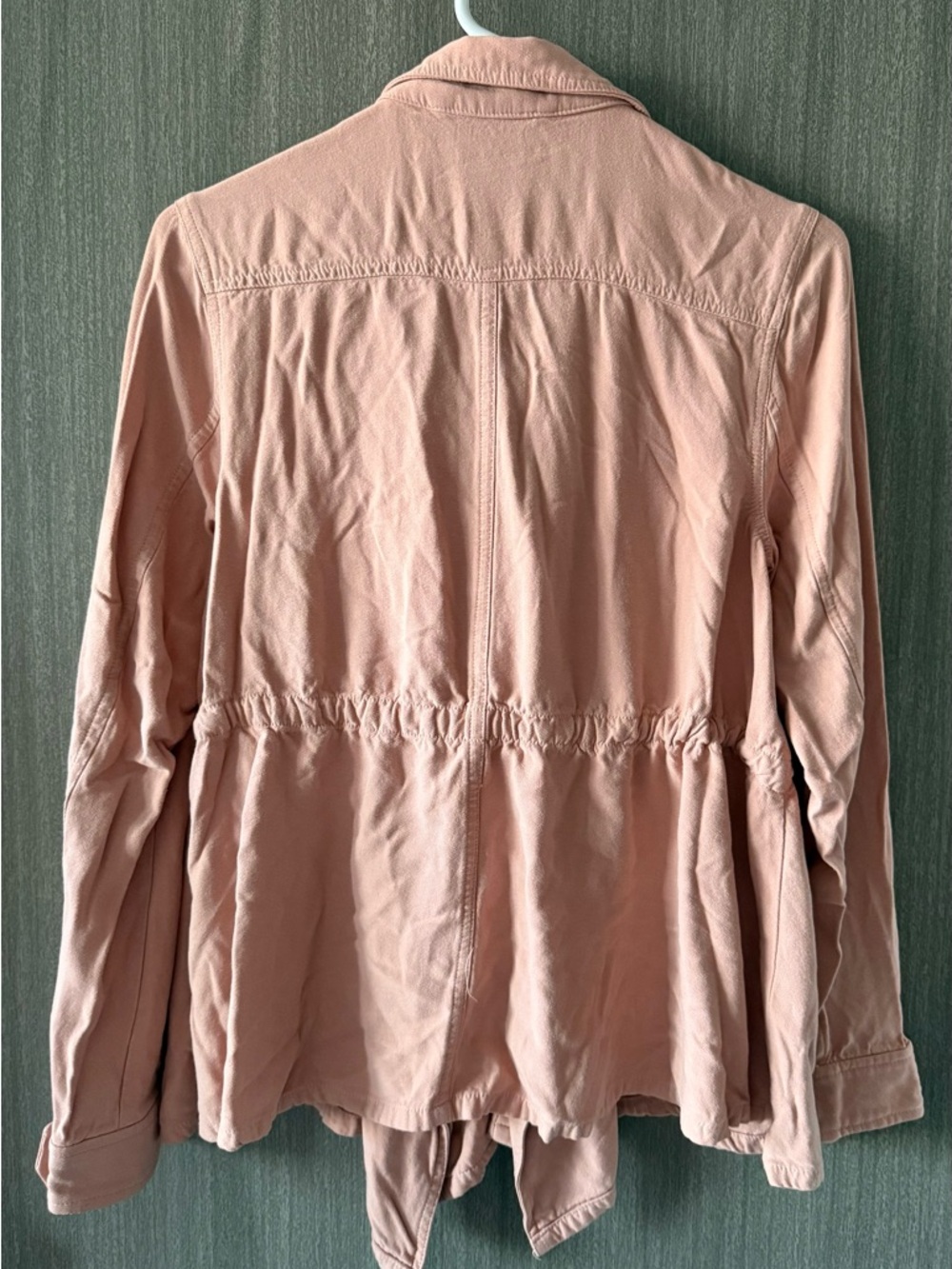 Hem & Thread Blush Drawstring Utility Jacket - Picture 2 of 3